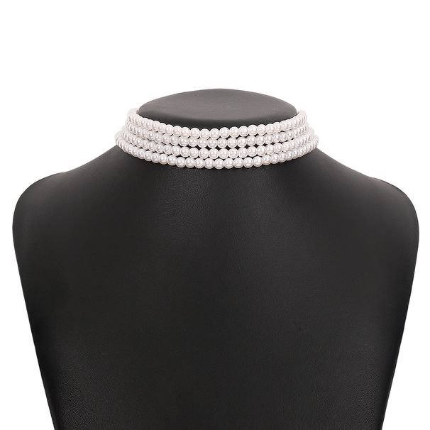 N10536 French Elegant Neckchain Pearl Temperament Light Luxury Fashion Evening Party Necklace Accessories_ipsvogv.com