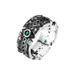 green Men's Silver Emerald Wild Thai Zircon High-end Feeling, Couple's Opening Ring, Guardian Elf Feeling, Ring,_ipsvogv.com