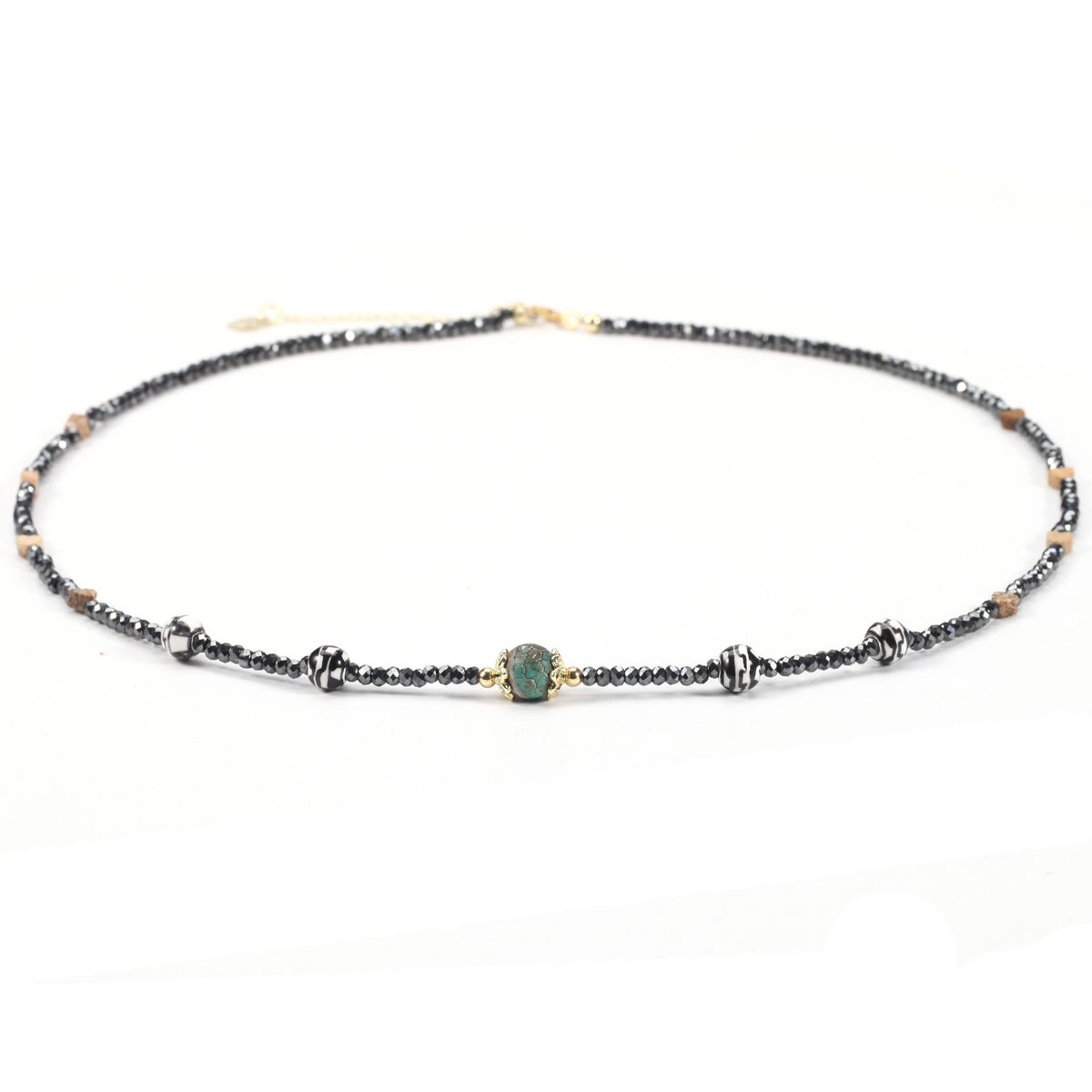 3 cm Black Gallstone Love Natural Stone Agate Necklace Unisex Simple Personality_ipsvogv.com