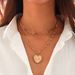Metal Micro Inlaid Zircon Peach Heart Eye Pendant Necklace Ins Cold Wind Love Chain Ornament_ipsvogv.com