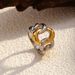 Women’s Jewelry Set Fashion Personality Streamlined Light Luxury Simple Gold And Silver Hammered Lava Pattern Love Double Cross Closed Ring_ipsvogv.com