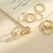 New Hollow Knot Joint Minimalist Letters Inlaid With Diamond Heart 8-piece Set Of Ring Rings_ipsvogv.com