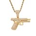 necklaces Hip hop small pistol necklace creative diamond zircon machine gun trendy men's jewelry_ipsvogv.com