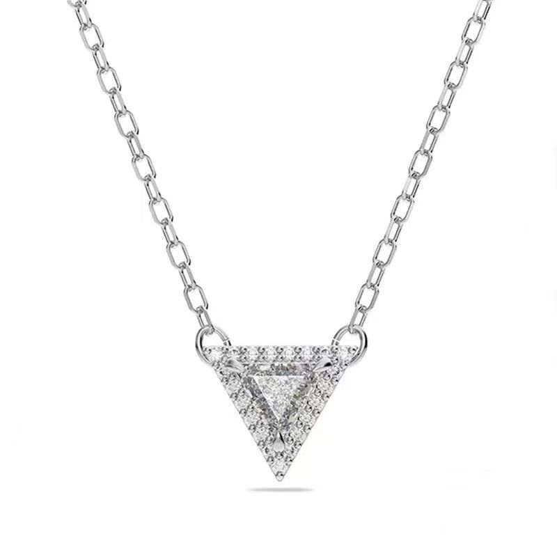 Pair Ortyx Triangle Diamond Necklace Female Element Crystal Clavicle Chain Hanging_ipsvogv.com