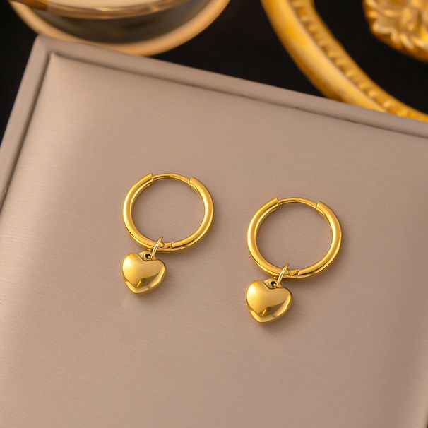 Cold Wind Plated Peach Heart With Love Earrings For Female Niche, Light Luxury, Simple And High End_ipsvogv.com