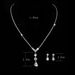 Elegant Bridal Jewelry Set - Zircon Claw Chain Necklace, Earrings & Bracelet (Wedding Celebration Accessories, Simple & Stylish Design)_ipsvogv.com