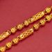 Men's Sand Gold Men's Hollowed Out Carved Grid Cylinder With Frosted Round Bead Necklace Is Fashionable_ipsvogv.com