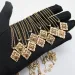 Italy Brand Designer Clover Pendant Necklaces for Women Retro Vintage Gold Enamel Choker Necklace Double Side Party_ipsvogv.com