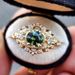 Sanjieins Electroplated Gold Niche Women's Green Zircon Ring, Light Luxury High-end Feeling Index Finger Ring_ipsvogv.com