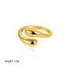 Unisex Fashion Simple All Match Light Luxury Glossy Water Drop Ring Female French Minimalist Adjustable Cross Open Ring_ipsvogv.com