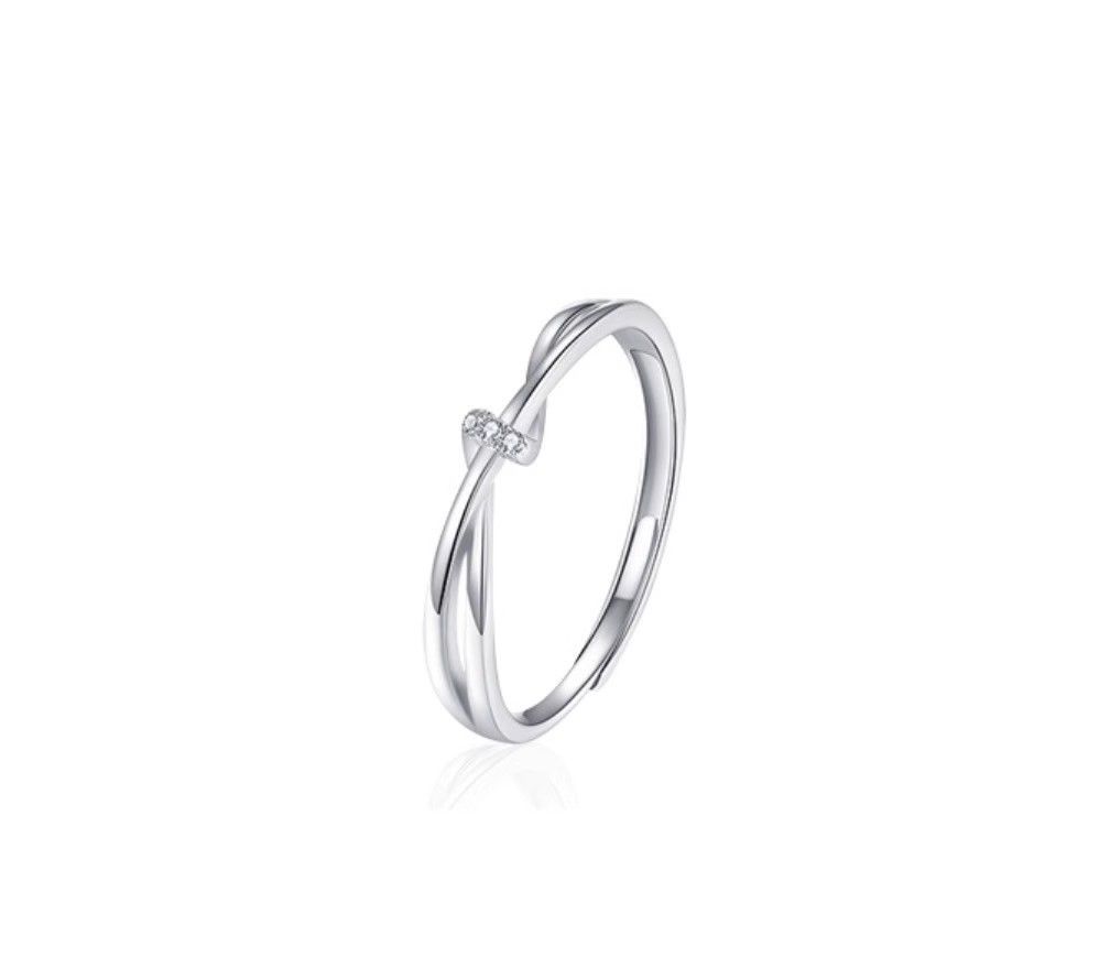 S999 Pure Silver Planet Travel Couple Ring Versatile Light Luxury Couple Ring Zircon Ring Opening Adjustable_ipsvogv.com