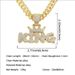 hip hop cool glossy king letter pendant necklace necklace Men's trendy cool Cuban chain accessories_ipsvogv.com