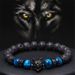 Natural Men's 8mm Tiger Eye Stone Obsidian Beaded Micro Paved Zircon Wolf Head Bracelet Jewelry_ipsvogv.com