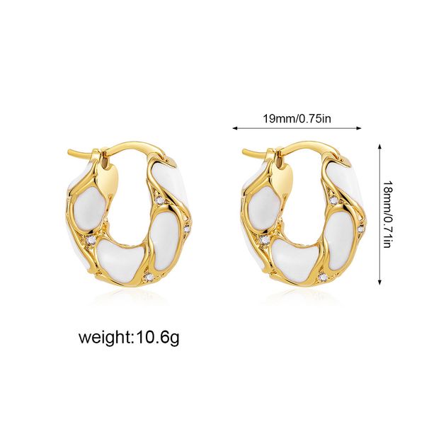 Light Luxury Niche High End French Drip Glaze Hoop Earrings Maillard Color Geometric Earrings_ipsvogv.com
