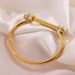 Unisex Fashion new horseshoe shaped stainless steel bracelet high end personality light luxury non fading bracelet_ipsvogv.com