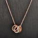 Women's Jewelry Titanium Steel Roman Numeral Three Ring Diamond Lip Chain Personality Creative Pendant Rose Gold Plated Short Necklace_ipsvogv.com