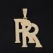 Cross-Border Hip Hop Pendant Large Double R Letter Exaggerated Alloy Pendant Gold Cuban Necklace Men's_ipsvogv.com