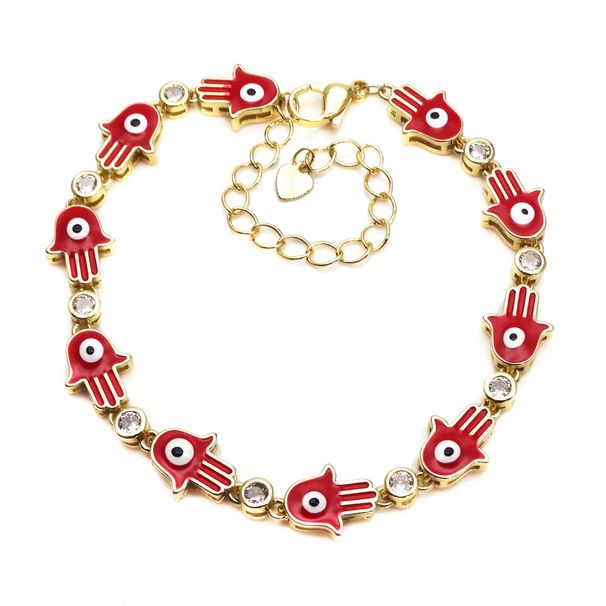 Adjustable Zircon Stone With Devil's Eye Design, Hip-Hop Style, Unisex Bracelet_ipsvogv.com