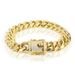 Fashion Men's Titanium Stainless Steel Cuban Chain Polished Micro Pave Diamond Hip Hop Bracelet_ipsvogv.com