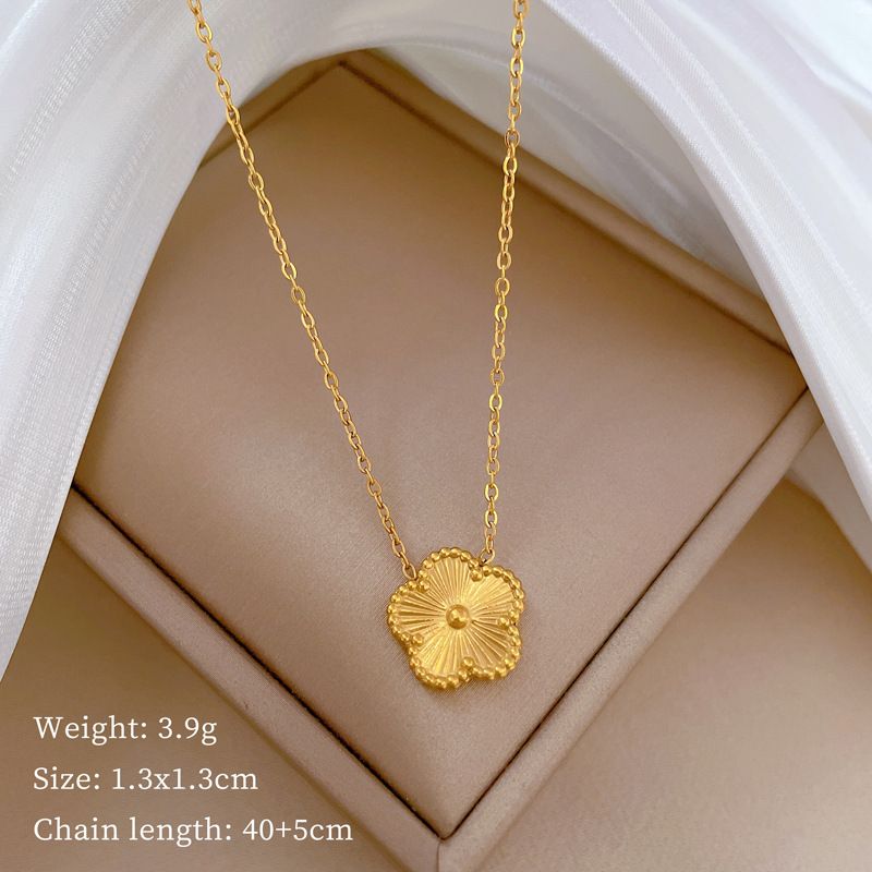 【 Full Body Titanium Steel 】 Laser Five Leaf Flower Temperament Personality Are Extremely Simple. In The Wind Furnace,_ipsvogv.com