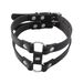 C0261 Dark leather double layer loop with exaggerated geometry, trendy and cool accessories, Gothic personalized leg_ipsvogv.com