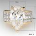 ring water drop pear shaped zircon ring female simple micro inlaid square diamond ring female_ipsvogv.com