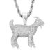 Men's Jewelry Hip Hop Personality Trendy Pendant Micro Inlaid Zircon Solid Double Sided Goat Necklace Jewelry_ipsvogv.com