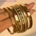 New Waterproof Stainless Steel Stacking Open CZ Cuff Bangles Gold Plated Star Zircon Bracelet Women INS Summer 2022_ipsvogv.com