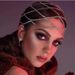 Bridal wedding rhinestone accessories tassel mesh headdress headband performance catwalk accessories_ipsvogv.com