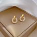 Full Diamond Circle Necklace Earring Set with Light Luxury Micro Inlay Personalized Style Banquet Earrings and Necklace Combination_ipsvogv.com