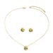 Versatile women's earring necklace set, niche inlaid electroplating design, collarbone chain, geometric earrings_ipsvogv.com