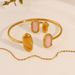 Retro Simple Geometric Zircon Ring Fashion Niche Design Creative French Pink Zircon Set_ipsvogv.com