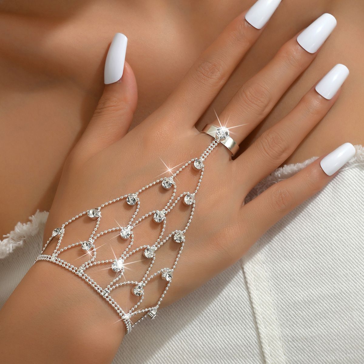 Women’s Jewelry Set Fashion Ladies Party Bracelet Stage Model Performance Tassel Female Bracelet Ring_ipsvogv.com