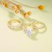 Cao Shi Temperament Three Piece Set Inlaid With Zircon Elegant Diamond Wedding Party Matching Ring_ipsvogv.com