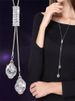 Fashion Necklaces Crystal Jewelry Clover Leaves Necklace Pendant Long Sweater Twist Chain For Women_ipsvogv.com