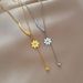 【 Full Body Titanium Steel 】 Flower Round Bead Personality Extremely Simple Wind Furnace Real Gold Necklace For Women_ipsvogv.com
