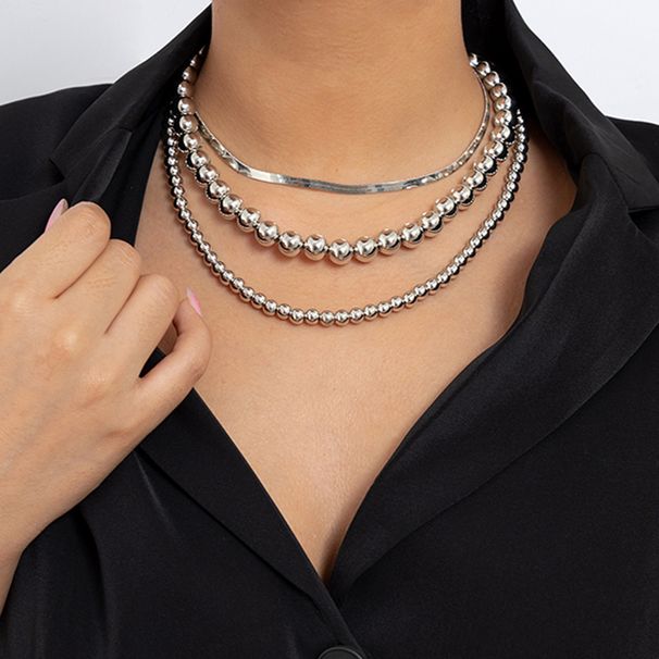 Women's Jewelry Temperament Flat Snake Clavicle Necklace Retro Punk Style Handmade Beaded Necklace_ipsvogv.com