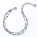Simple And Versatile Double Layer Stacked Titanium Steel Bracelet For Women In Summer, Light Luxury, Ins, Men's Trendy Hip Hop Personality Jewelry_ipsvogv.com