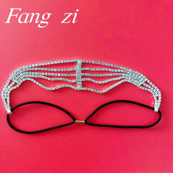 New trend simple fashion bridal headband headdress for women elastic multi layer rhinestone headband Headdress_ipsvogv.com