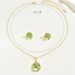 Subtle rural style flower necklace earring set, female personality, drip oil inlaid with pearls, niche design, versatile_ipsvogv.com