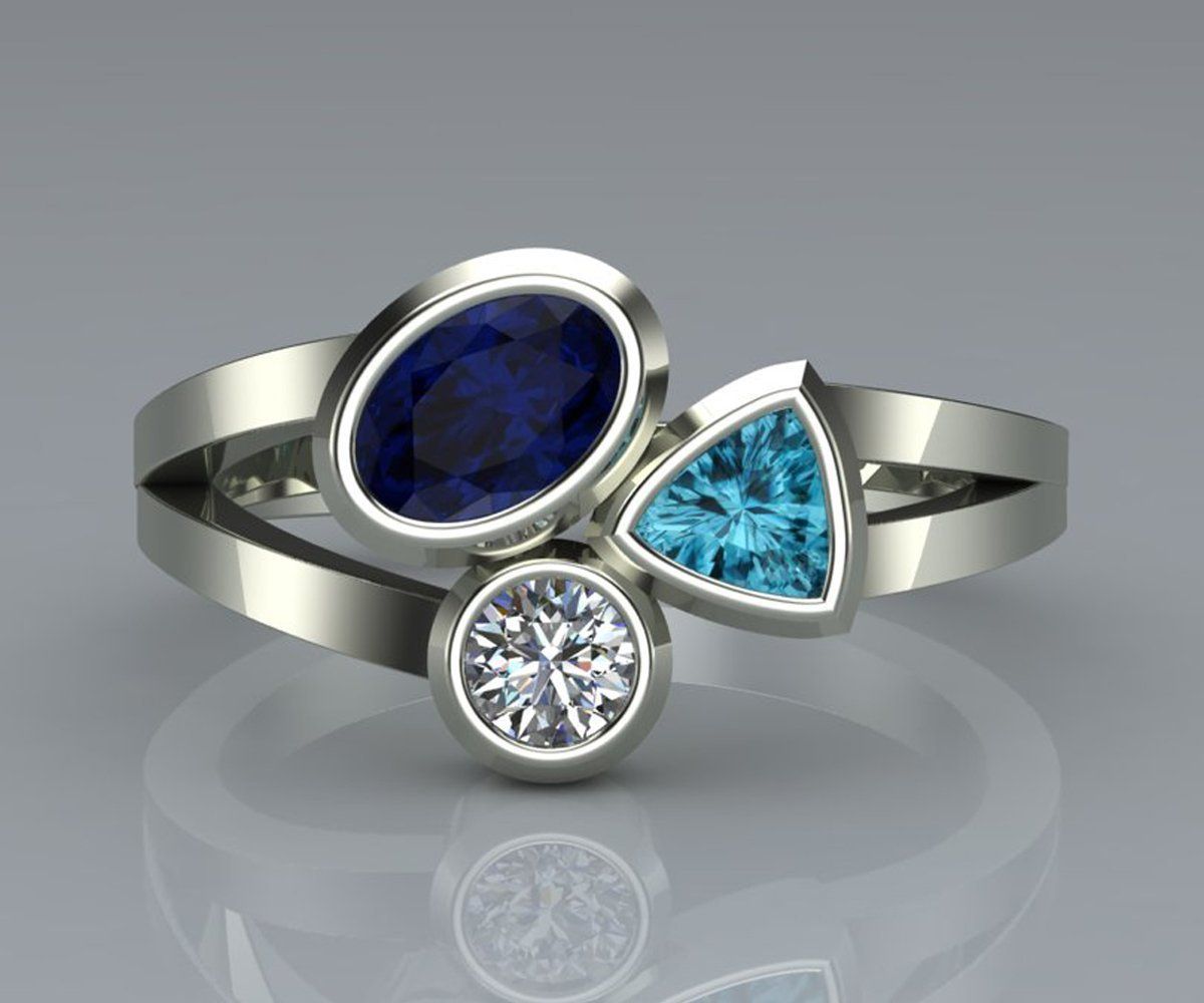 New Personalized And Beautiful Irregular Tricolor Stone Ring_ipsvogv.com