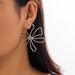 Simple Metal Winding Line Flower Stud Earrings, High-end Sense Niche Design Temperament Ins Wind Sweet Ear Jewelry Tide_ipsvogv.com