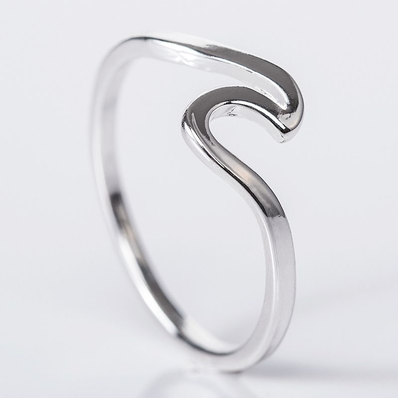 Hot Selling Wave Ring, Simple Alloy Silver Plated Headpiece_ipsvogv.com