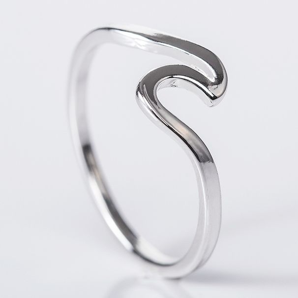 Hot Selling Wave Ring, Simple Alloy Silver Plated Headpiece_ipsvogv.com