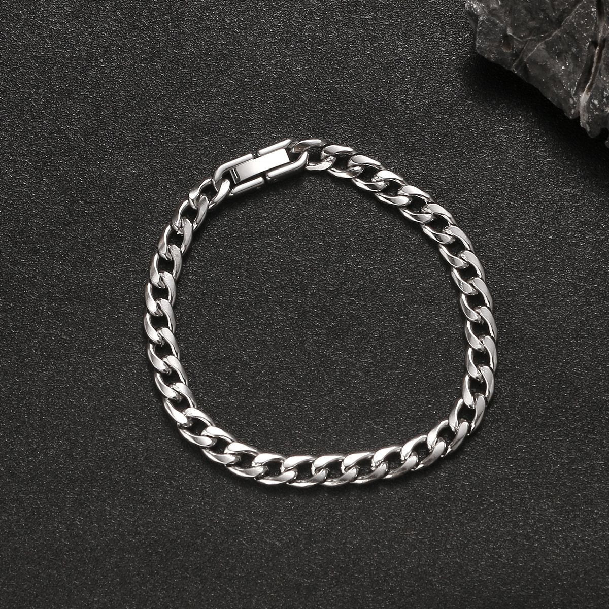 Titanium Steel Non-Fading NK Cuban Chain Clasp Bracelet Trendy Cool Men's Thick Hip-Hop Punk Personality Hand Jewelry_ipsvogv.com