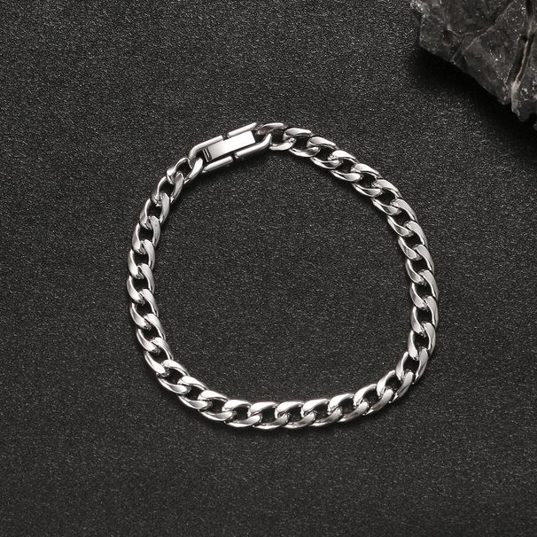 Titanium Steel Non-Fading NK Cuban Chain Clasp Bracelet Trendy Cool Men's Thick Hip-Hop Punk Personality Hand Jewelry_ipsvogv.com
