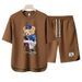 Men's Clothing 2024 Waffle Casual Summer Suit Men's Loose Teen Short sleeved T shirt Shorts Handsome Two piece Suit_ipsvogv.com