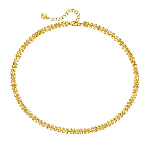 Color Preserving Necklace Plated With K Real Gold Ins Style Wheat Ear Necklace Design Heart Shaped Arrow Chain Clavicle Chain_ipsvogv.com