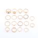New V-shaped Leaf Eyes, Geometric Circles, Moon Rings, 18 Piece Set, Ring Set_ipsvogv.com