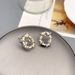Qingdao Irregular Baroque Millet Pearl Beads Set with Transparent Crystal Earstuds Versatile Earrings_ipsvogv.com